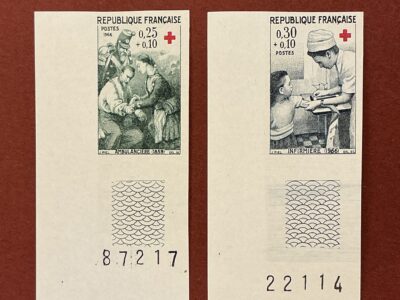 Франция 1966 Yv1508, 1509 ЧБН 130 Красный Крест беззубцовые